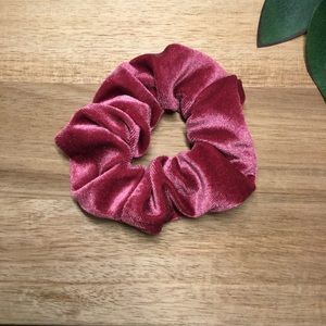 4/$20 New Velvet Scrunchy - Rose Red